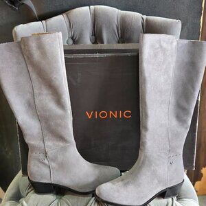 Vionic Tinsley Charcoal Suede Boot Size 6.5